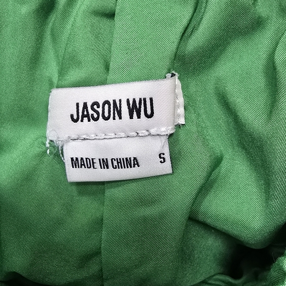 Jason Wu wide leg pants women S kelly green split hem lined pull on resort beach - Picture 8 of 8